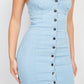 Front Button Cami Denim Dress