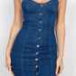 Front Button Cami Denim Dress
