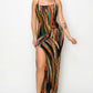 Split Thigh Multicolor Long Dress