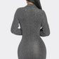 Mock Neck Long Sleeve Mini Dress