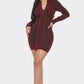 Mock Neck Long Sleeve Mini Dress