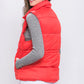 Zip Up Button Puffer Vest With Waist Toggles