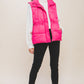 Zip Up Button Puffer Vest With Waist Toggles