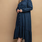 Plaid Button Down Hi - Low Hem Maxi Dress