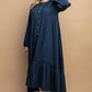 Plaid Button Down Hi - Low Hem Maxi Dress