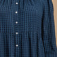 Plaid Button Down Hi - Low Hem Maxi Dress