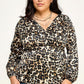 Satin Animal Babydoll Blouse