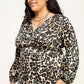 Satin Animal Babydoll Blouse