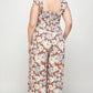 Floral Print Smocked Jumpsuit