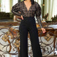 Checker Print Sequin Fashion Jumpsuit