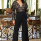 Checker Print Sequin Fashion Jumpsuit