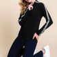 Long Sleeve Solid Mock Neck Casual Top