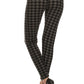 High Waisted Houndtooth Printed Knit Legging With Elastic Waistband