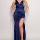 Sleeveless Deep V Low Back Bow Maxi Dress