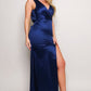 Sleeveless Deep V Low Back Bow Maxi Dress
