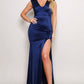 Sleeveless Power Shoulder Slitted Maxi Dress