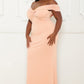 Pearl Bead Off The Shoulder Plus Size Maxi Dress