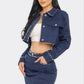 Embroidered cropped shirt set