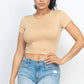 Short Sleeve Roundneck Crop Top