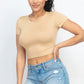 Short Sleeve Roundneck Crop Top