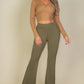 Ribbed Wrap Front Long Sleeve Top