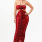 Metallic Rushed Halter Dress