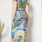 Deep V-neck Pleats Midi Dress