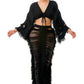 Distressed Long Skirt Set
