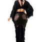Distressed Long Skirt Set